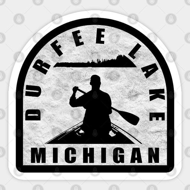 Durfee Lake Canoeing Michigan Sticker by BirdsEyeWorks